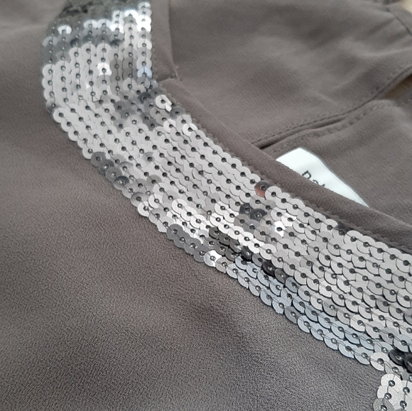 Grey Chiffon Top With Sequins - Picture 6 of 9